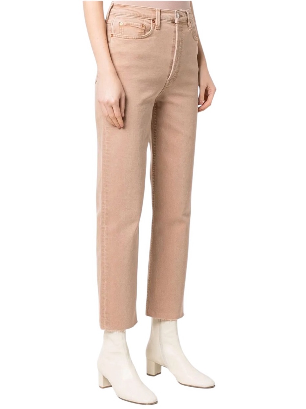 RE/DONE '70s Ultra High cropped jeans in  beige colour Sz 31 like new condition